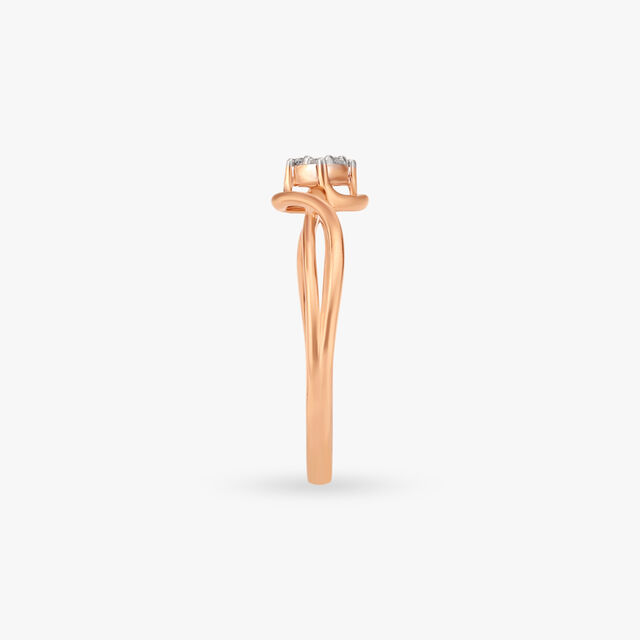 Modern Crossover Diamond Ring