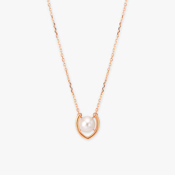 Crescent Pearl Pendant with Chain