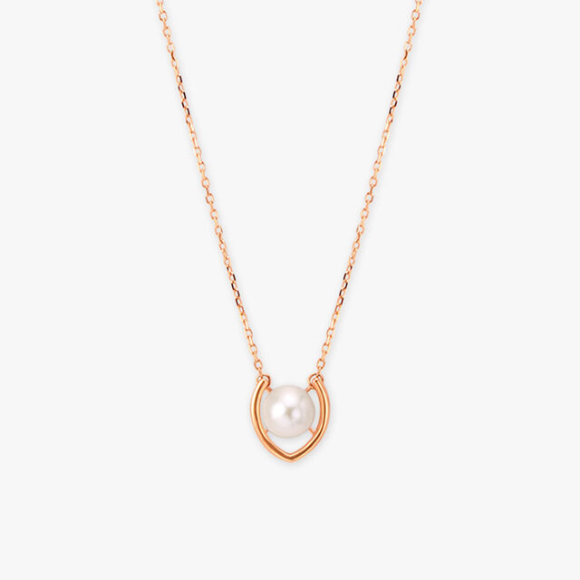 Crescent Pearl Pendant with Chain