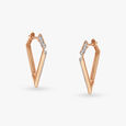 Edgy Diamond Hoop Earrings 