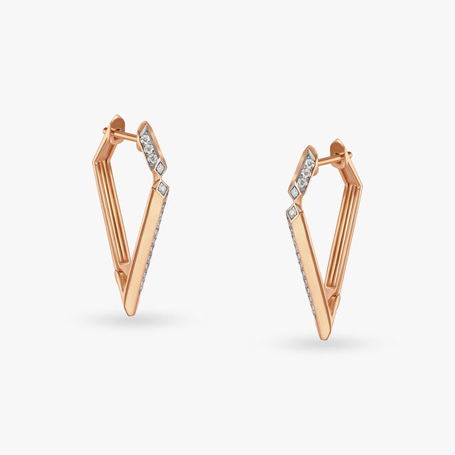 Edgy Diamond Hoop Earrings 