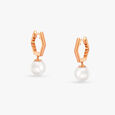 Sleek Pearl Hoop Earrings 