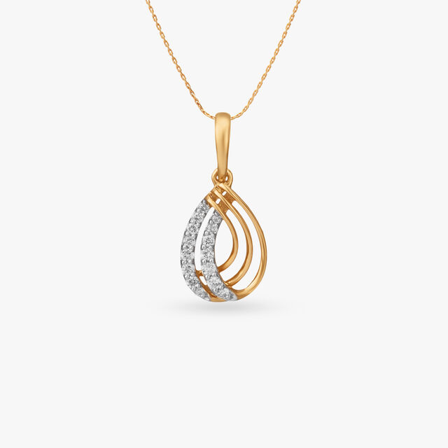 Teardrop Layers Diamond Pendant 