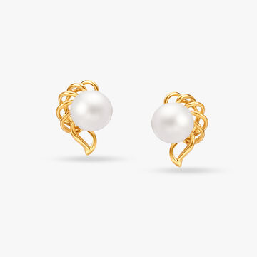 Intertwined Pearl Stud Earrings