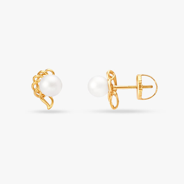 Intertwined Pearl Stud Earrings 2
