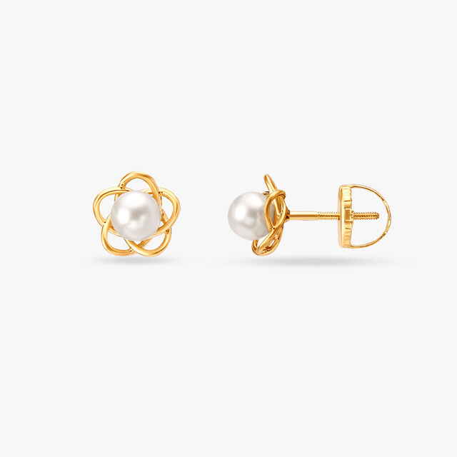 Orbiting Pearl Stud Earrings 2