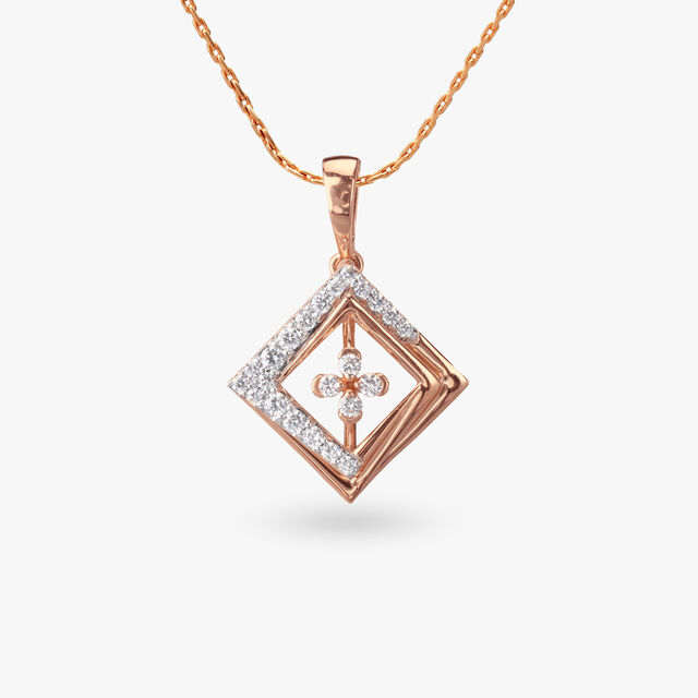 Contemporary Charm Diamond Pendant and Earring Set 2