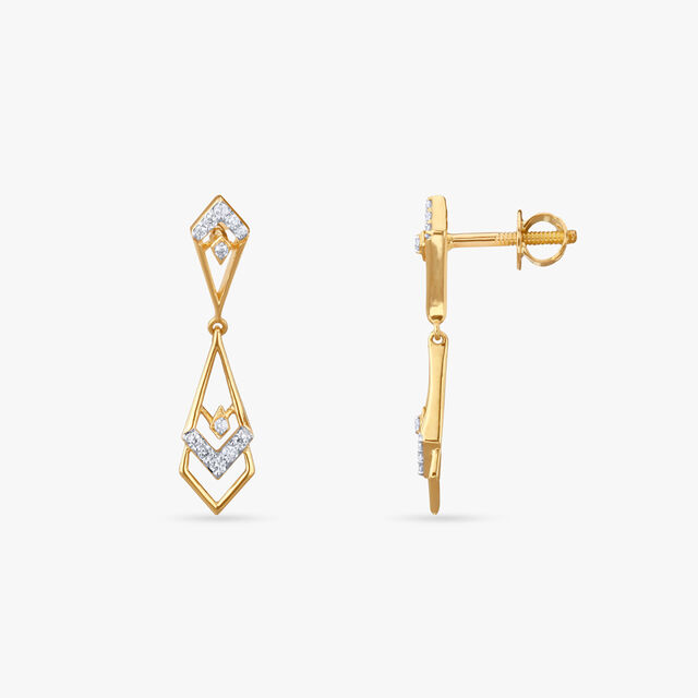 Angular Glamour Diamond Drop Earrings 2