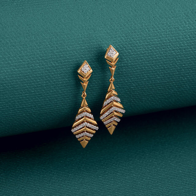 Chevron Glam Diamond Drop Earrings