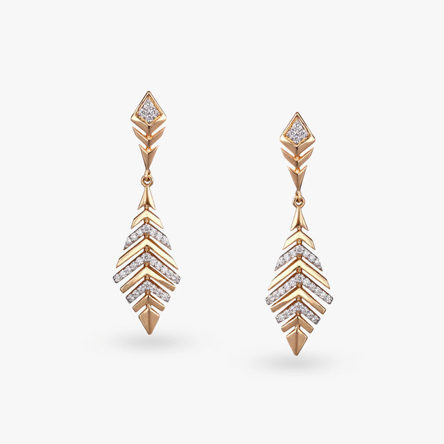 Chevron Glam Diamond Drop Earrings