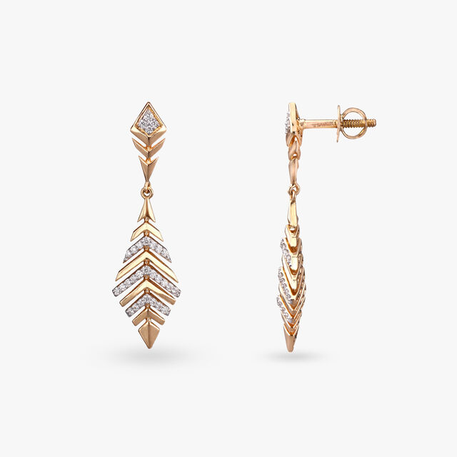 Chevron Glam Diamond Drop Earrings
