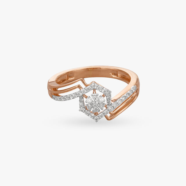 Sparkling Structure Diamond Finger Ring