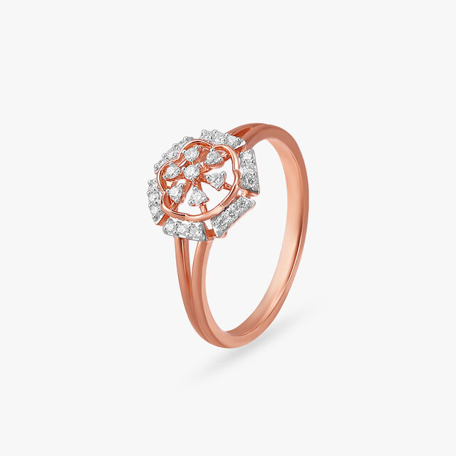 Charming Floral Diamond Finger Ring