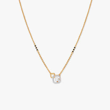 Square Charm Diamond Mangalsutra