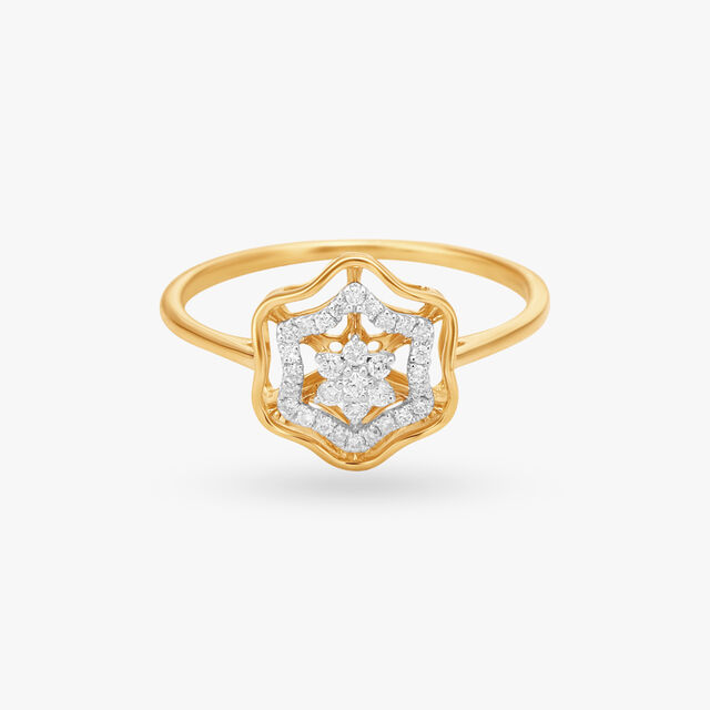 Aurora's Bloom Diamond Finger Ring