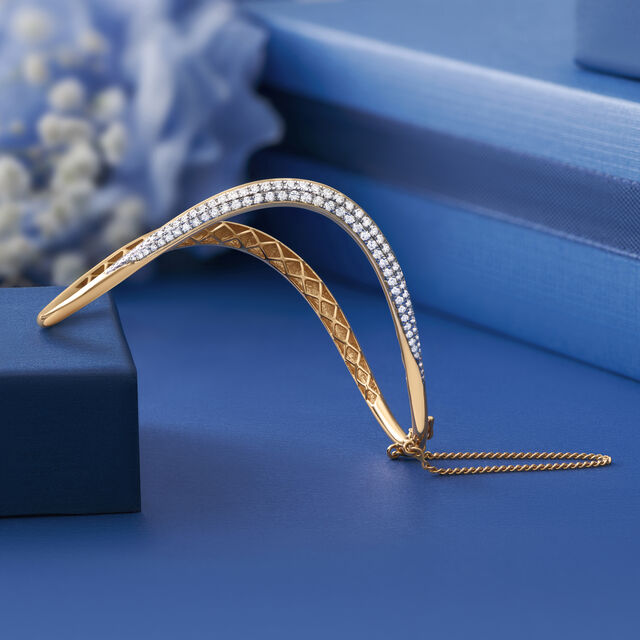 Wave Diamond Bangle