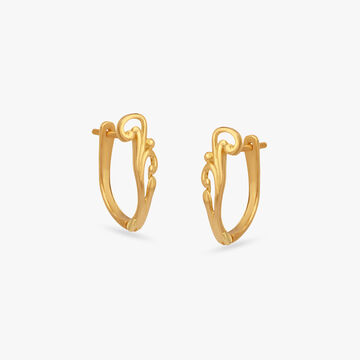 Fluid Swirl Gold Hoop Earrings