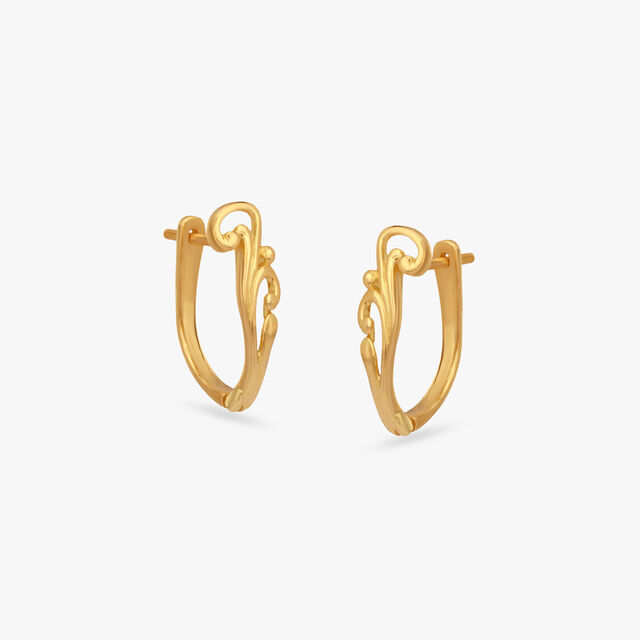 Fluid Swirl Gold Hoop Earrings