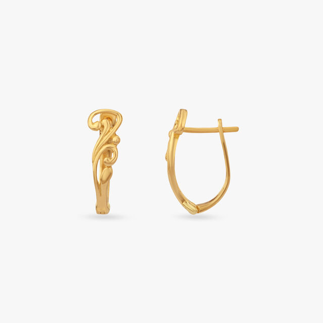 Fluid Swirl Gold Hoop Earrings