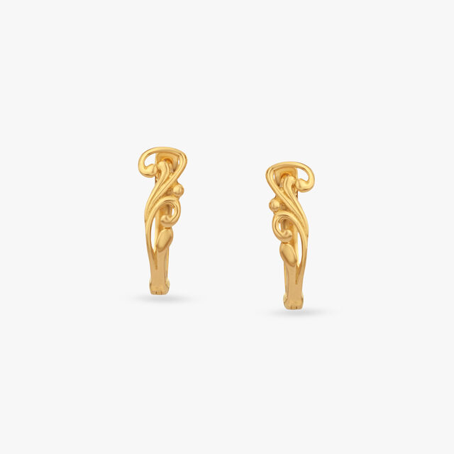 Fluid Swirl Gold Hoop Earrings