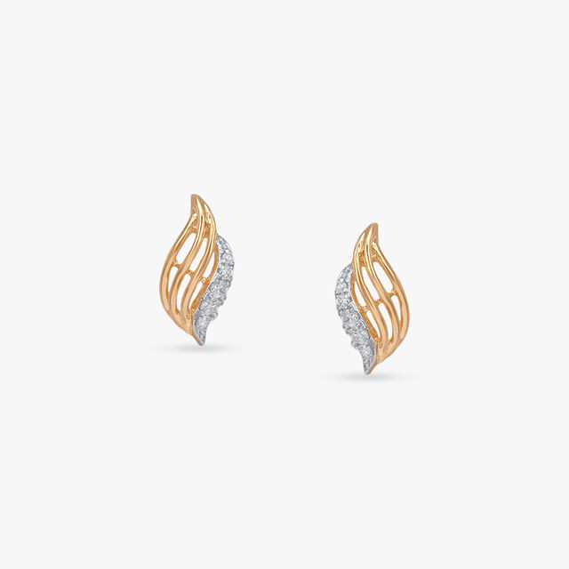 Lush Curve Diamond Stud Earrings 