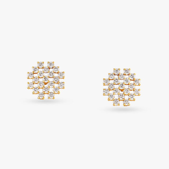 Geometric Enchantment Diamond Stud Earrings 