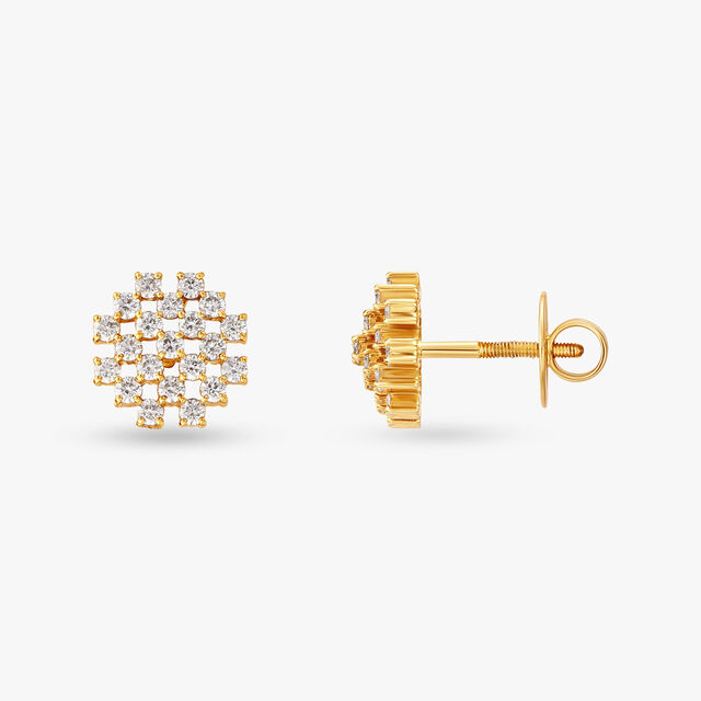 Geometric Enchantment Diamond Stud Earrings 2