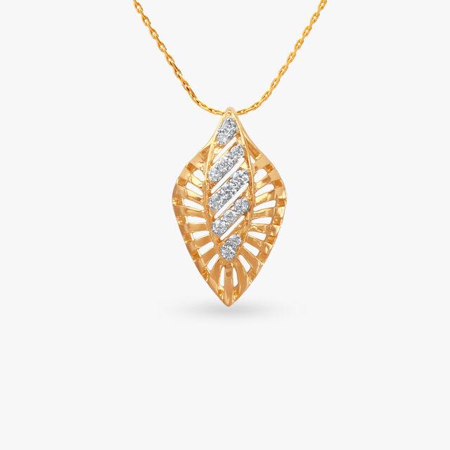 Radiant Leaflet Diamond Pendant 