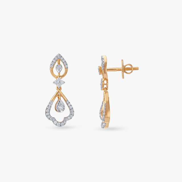 Teardrop Charm Diamond Drop Earrings 2