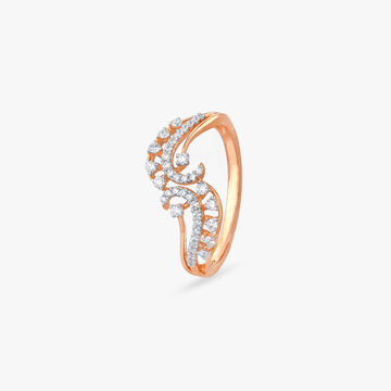 Wavy Silhouette Diamond Ring
