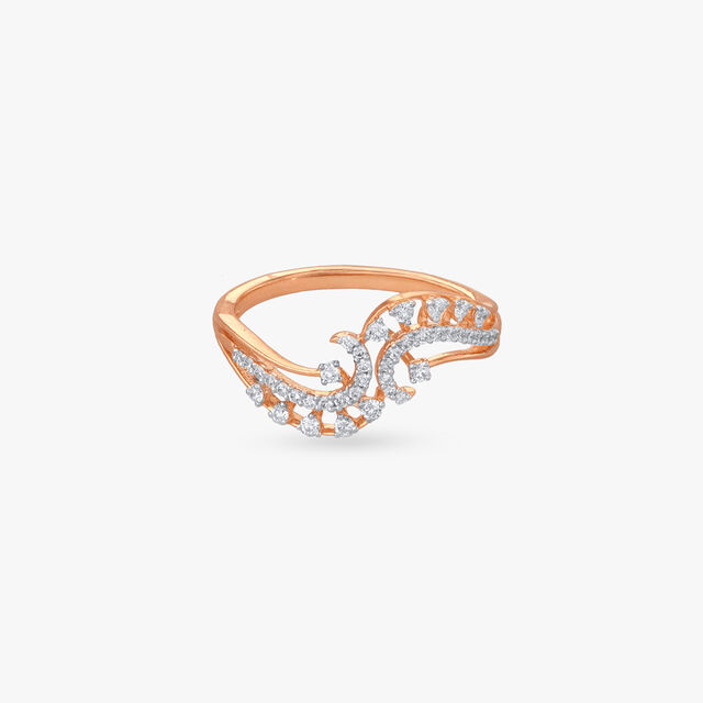 Wavy Silhouette Diamond Ring