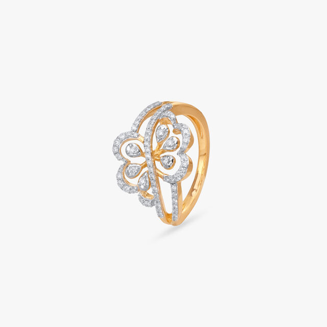 Playful Petal Diamond Finger Ring