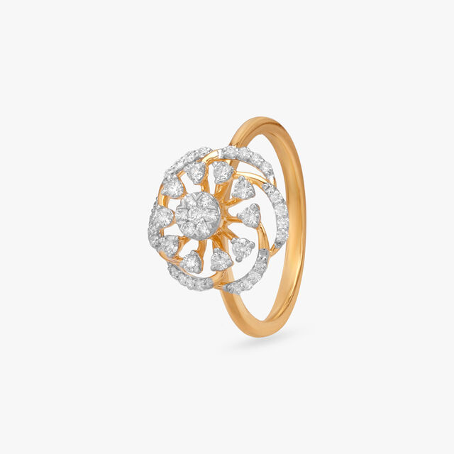 Floral Wheel Diamond Ring