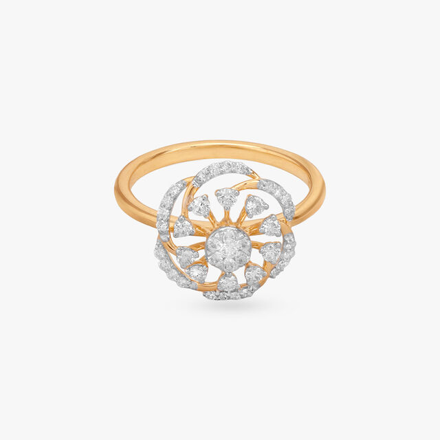 Floral Wheel Diamond Ring