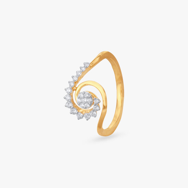Curved Glow Diamond Ring