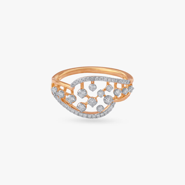 Floating Bead Diamond Ring