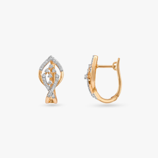 Classy Sculpted Diamond Hoop Earrings