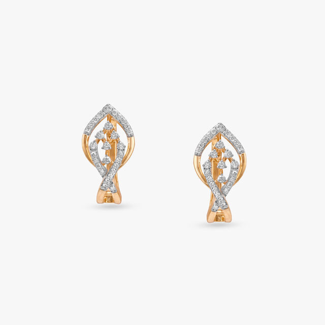 Classy Sculpted Diamond Hoop Earrings