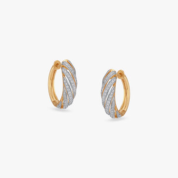 Classic Twirl Diamond Hoop Earrings