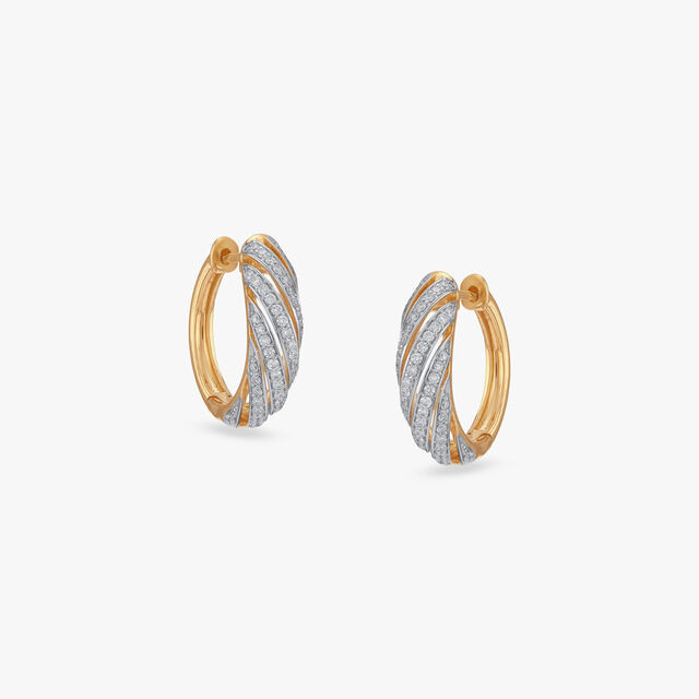 Classic Twirl Diamond Hoop Earrings