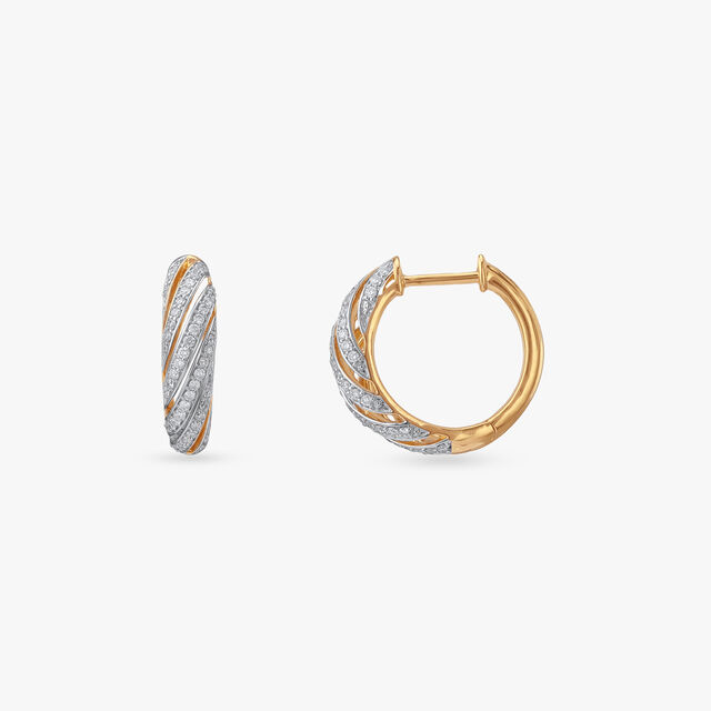Classic Twirl Diamond Hoop Earrings
