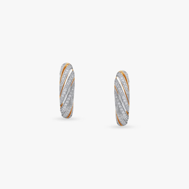 Classic Twirl Diamond Hoop Earrings