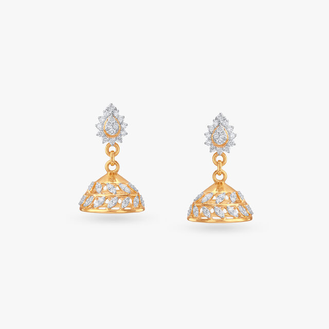 Sweet Sparkle Diamond Jhumka Earrings 