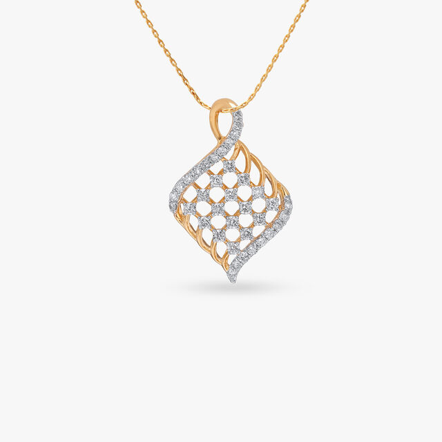 Twisted Lattice Diamond Pendant