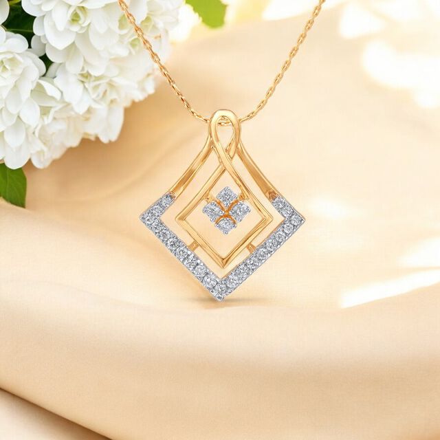 Dual Frame Diamond Pendant