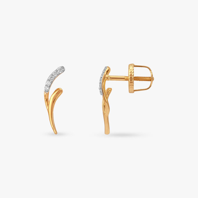 Edgy Loop Diamond Stud Earrings 2