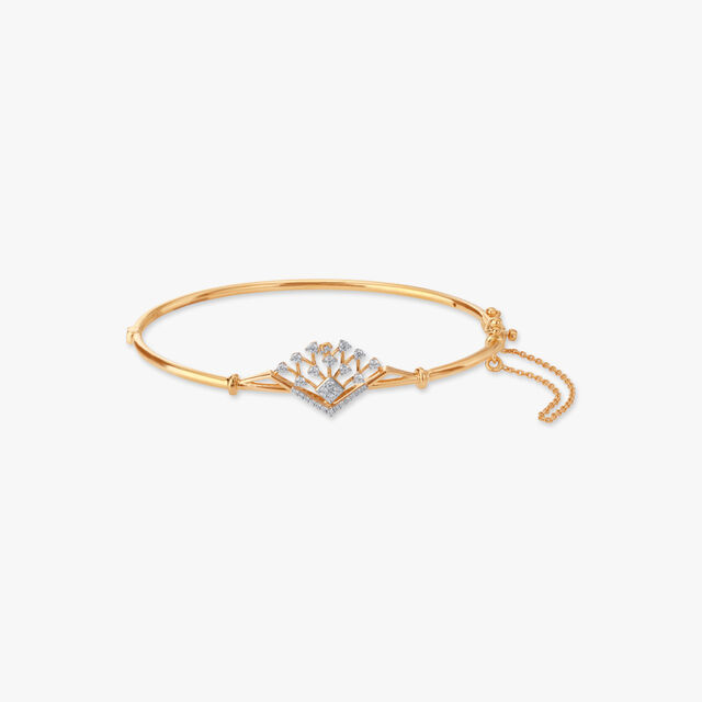 Frosted Crown Diamond Bangle 