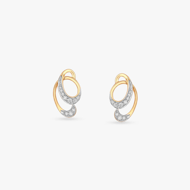 Infinity Loop Diamond Stud Earrings 