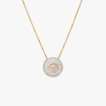Spiral Bloom Diamond Pendant with Chain
