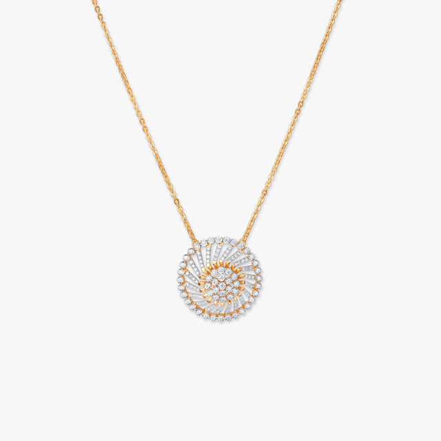 Spiral Bloom Diamond Pendant with Chain